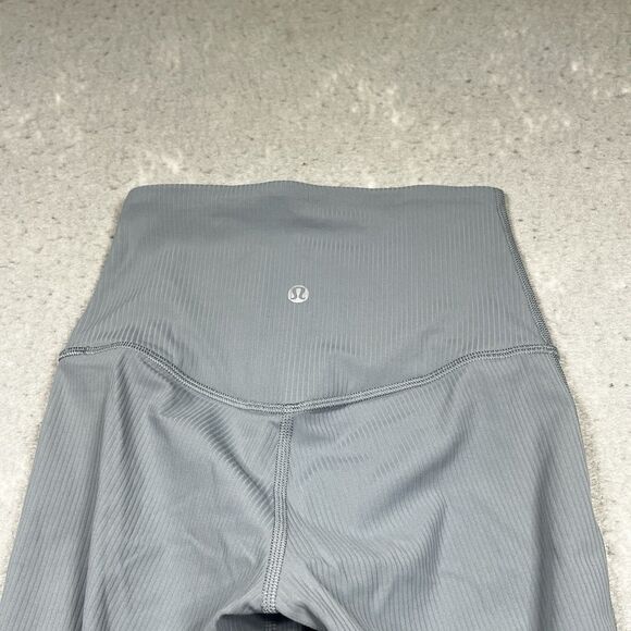 Lululemon Mini-Flared Pant Womens 0 Blue Gray Align High-Rise Ribbed Inseam 31” - Picture 10 of 12